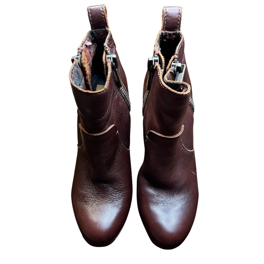 Dolce Vita Booties Womens Size 7.5 Brown Leather Ankle Zip High Heel Lined Boots